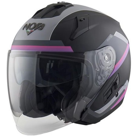 Casco Jet NOS NS-2 grafica Blade nero opaco e viola