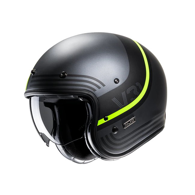 Casco Jet HJC V31 Byron MC3HSF grigio, nero e giallo fluo