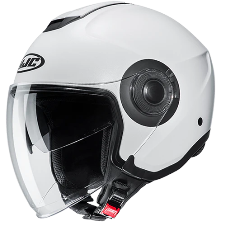 Casco Jet HJC i40N doppia visiera monocolore bianco perla