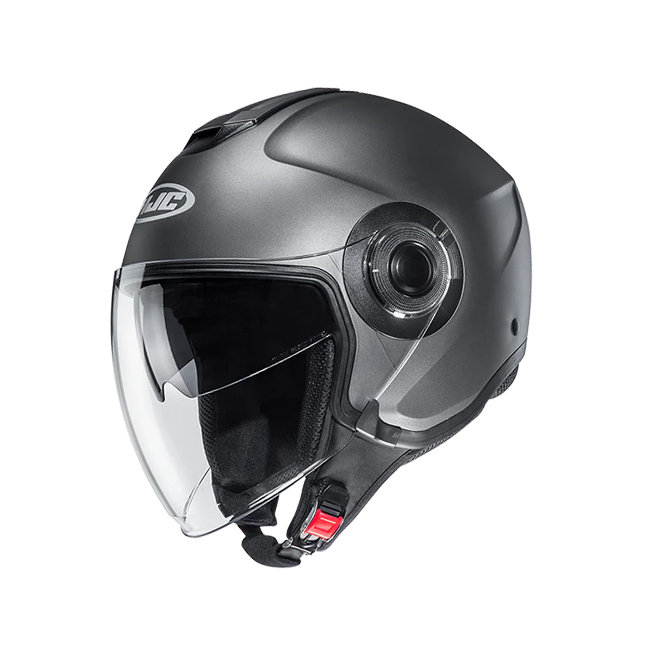 Casco Jet HJC i40N doppia visiera monocolore grigio opaco