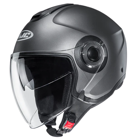 Casco Jet HJC i40N doppia visiera monocolore grigio opaco