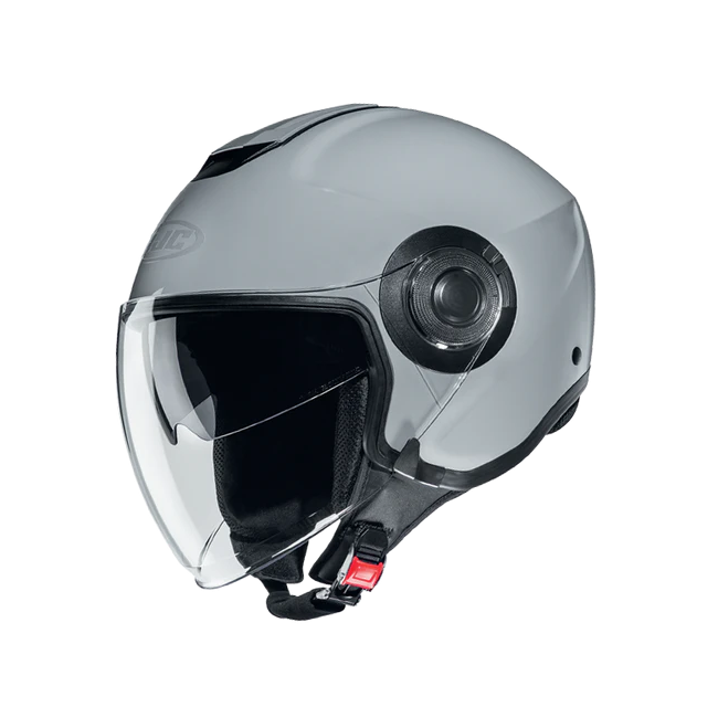 Casco Jet HJC i40N doppia visiera monocolore grigio lucido