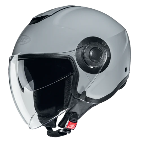 Casco Jet HJC i40N doppia visiera monocolore grigio lucido