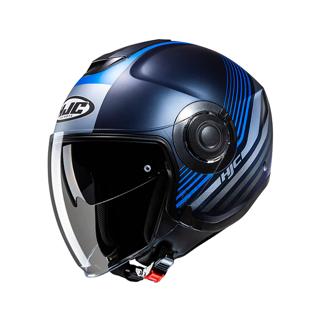 Casco Jet HJC i40N doppia visiera Dova Blu e azzurro opachi