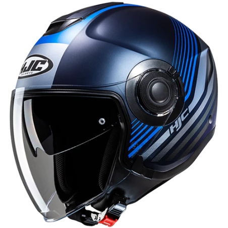 Casco Jet HJC i40N doppia visiera Dova Blu e azzurro opachi