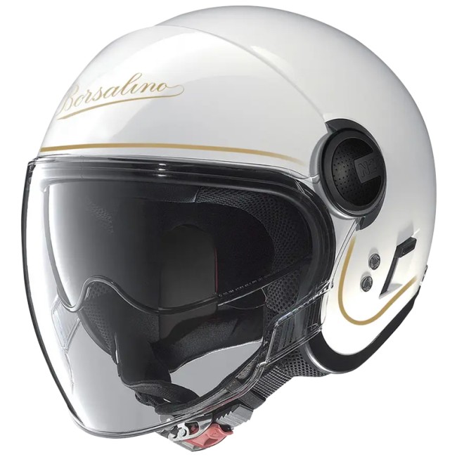 Casco Nolan N21 Visor 06 Highline 124 Borsalino bianco e oro