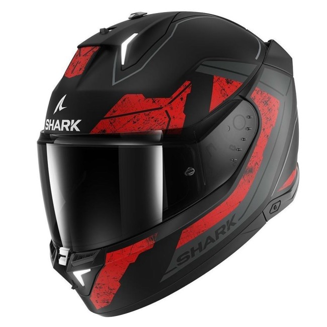 Casco Shark Helmets Skwal i3 Rhad con luci led Rosso e nero opaco