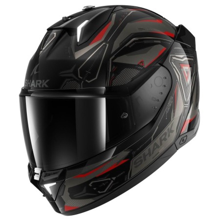 Casco Shark Helmets Skwal i3 Linix con luci led nero grigio e rosso lucido