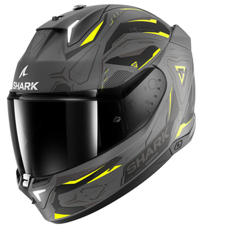 Casco Shark Helmets Skwal i3 Linix con luci led grigio, nero e giallo