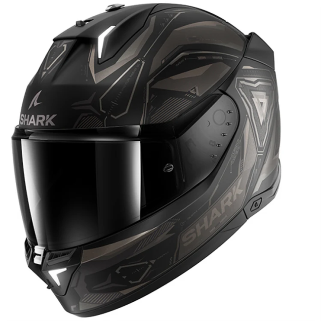 Casco Shark Helmets Skwal i3 Linix con luci led grigio e nero opachi