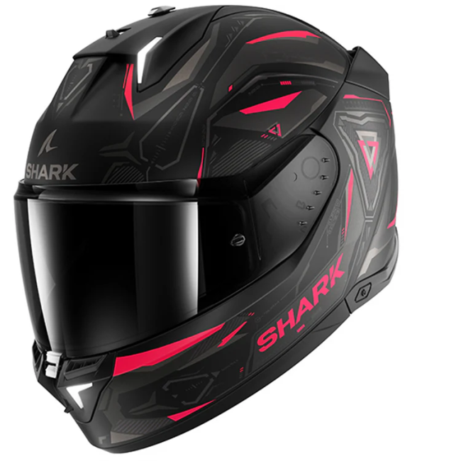 Casco Shark Helmets Skwal Linix con luci led grigio, nero e fucsia opaco