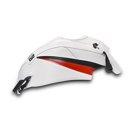 Copriserbatoio Bagster per Honda CBR 600 F 2011 in similpelle bianco con triangolo rosso e nero