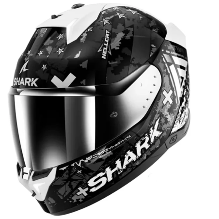 Casco Shark Helmets Skwal i3 Hellcat con luci led nero, grigio e bianco lucido