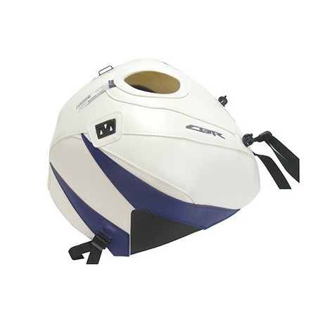 Copriserbatoio Bagster per Honda CBR 600 RR 2013 in similpelle bianco e deco blu baltico