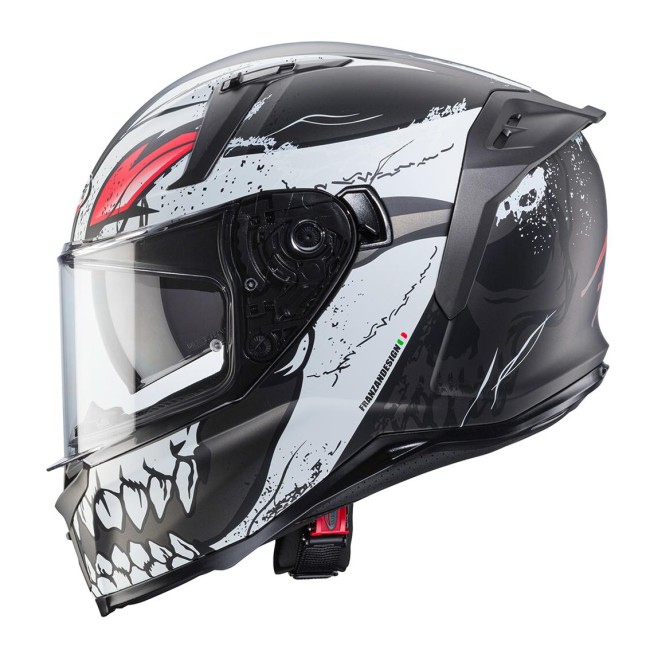 Casco Caberg Avalon-X Punk grigio, bianco e rosso opaco