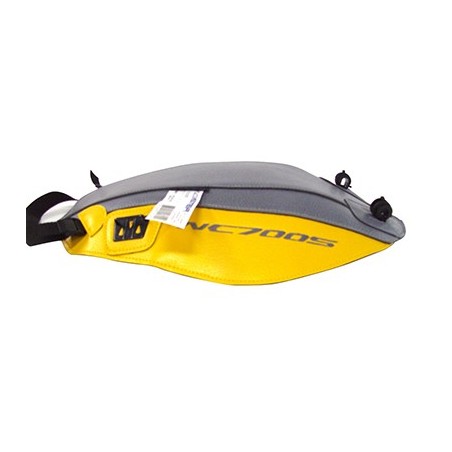 Copriserbatoio Bagster per Honda NC 700 S 2012 in similpelle grigio e giallo