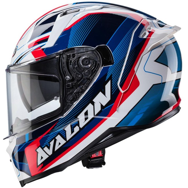 Casco Caberg Avalon-X Optic bianco, blu e rosso