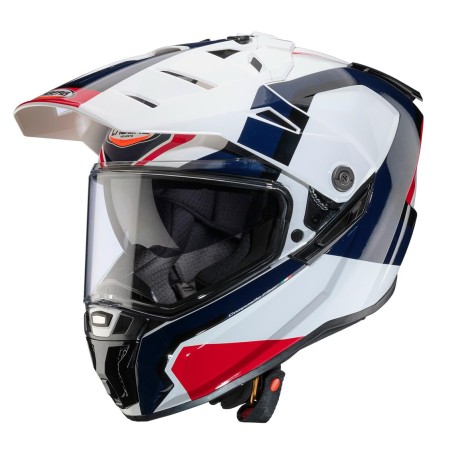 Casco Caberg Tanami enduro Scram bianco, rosso e blu