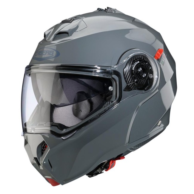 Casco Caberg Duke Evo apribile doppia visiera grigio lucido