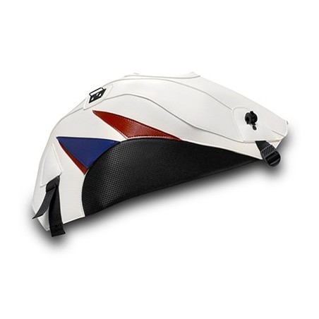 Copriserbatoio Bagster per Honda CBR 1000RR 12-16 in similpelle bianco con triangolo rosso scuro e blu