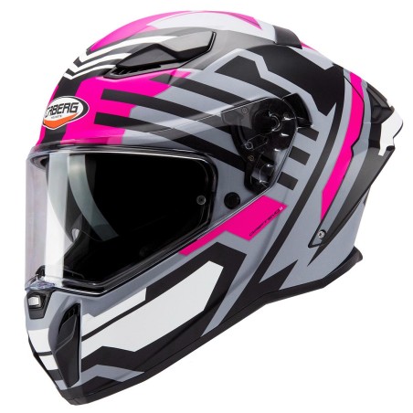 Casco Caberg Drift Evo II Horizon doppia visiera grigio nero e fucsia opachi