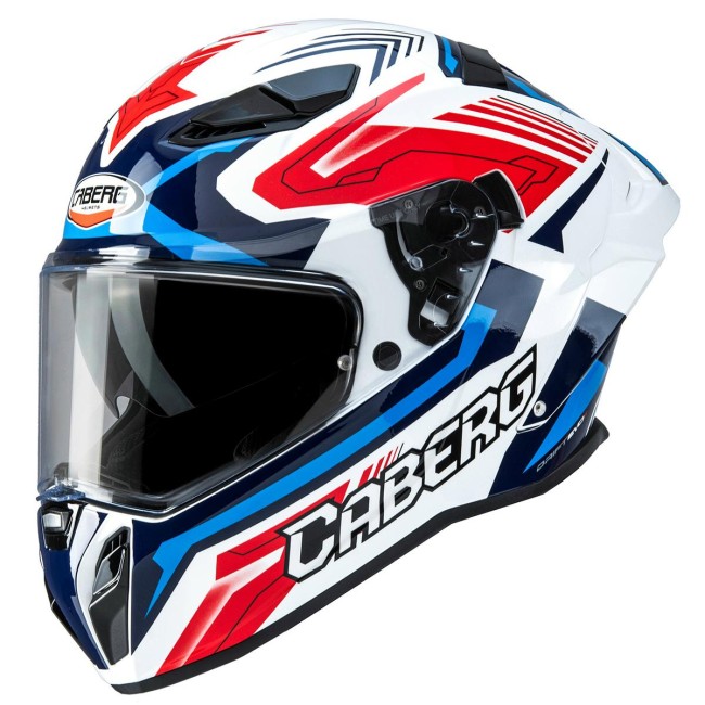 Casco Caberg Drift Evo II Jarama doppia visiera bianco, rosso e blu