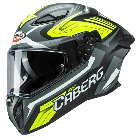 Casco Caberg Drift Evo II Jarama doppia visiera nero opaco, grigio e giallo fluo