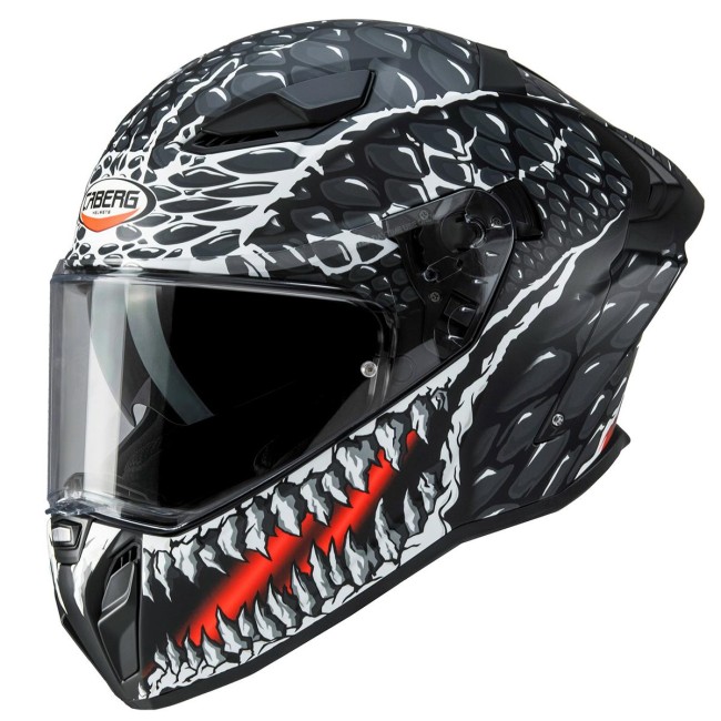 Casco Caberg Drift Evo II Crok doppia visiera nero, grigio e rosso opachi