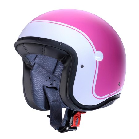 Casco Caberg Freeride-X Imola superleggero in fibra fucsia e bianco opachi