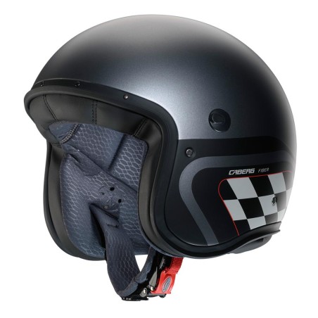 Casco Caberg Freeride-X Daytona superleggero in fibra grigio, nero e bianco opachi