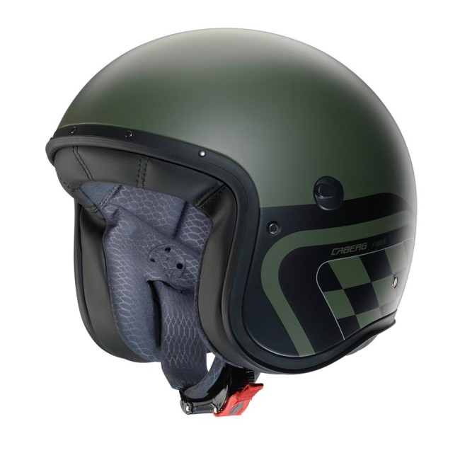 Casco Caberg Freeride-X Daytona superleggero in fibra verde militare e nero opachi