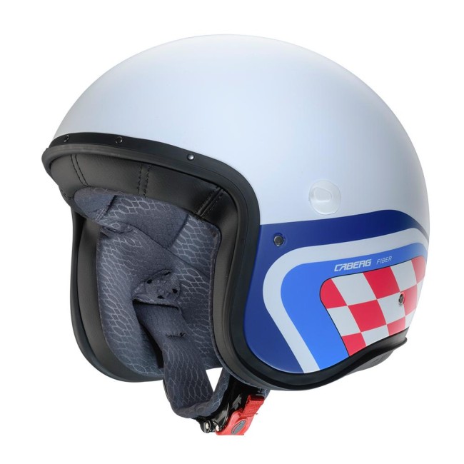 Casco Caberg Freeride-X Daytona superleggero in fibra bianco, azzurro e rosso opachi