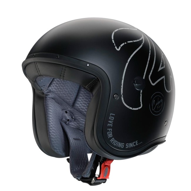 Casco Caberg Freeride-X 74 superleggero in fibra nero e grigio opachi