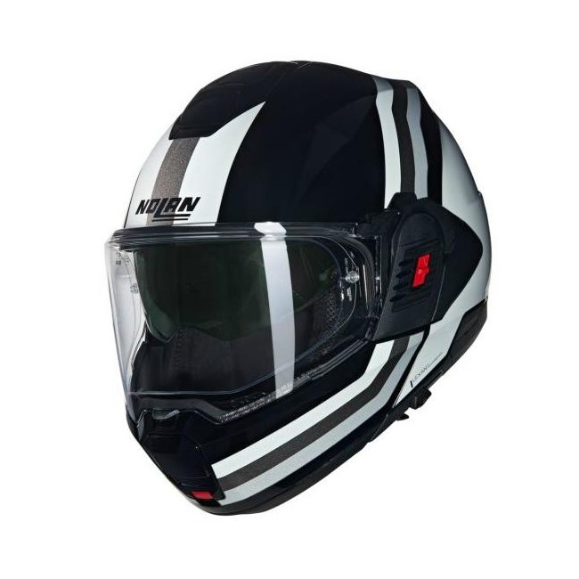 Casco apribile Nolan N120-1 Lineo nero, bianco e argento lucido