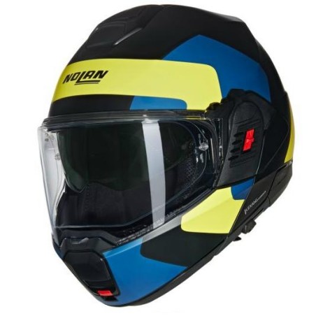 Casco apribile Nolan N120-1 Omocromo nero, blu e giallo opachi