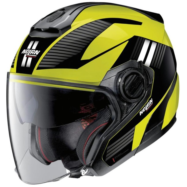 Casco Nolan N40.5 Crosswalk nero e giallo fluo