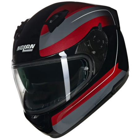 Casco integrale Nolan N60-6 Ermetico nero rosso e grigio lucido