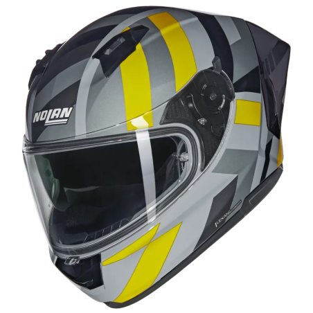 Casco integrale Nolan N60-6 Sport Dinamico grigio, giallo e nero lucido