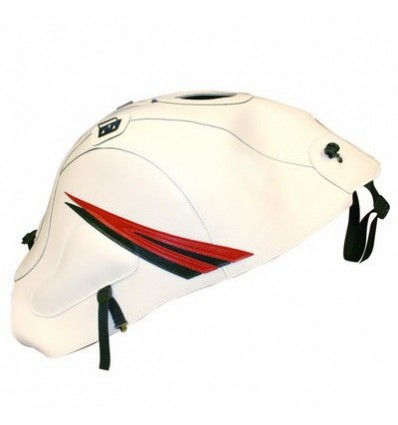 Copriserbatoio Bagster per Suzuki GSX 1300R Hayabusa 08-18 bianco, rosso e grigio acciaio