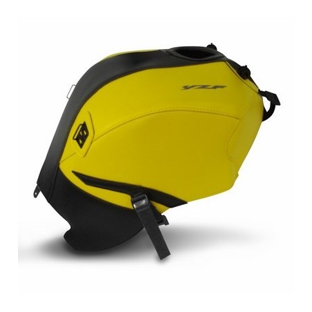 Copriserbatoio Bagster per Yamaha YZF R125 08-18 in similpelle nero e giallo surf