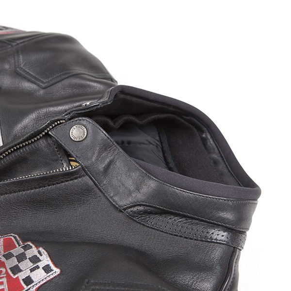 Giubbotto Moto In Pelle Helstons Modello Yukon Nero Bordeaux Vendita Online  