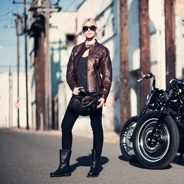 Giacca da moto in pelle Roland Sands Design da donna Maven tobacco -  Magazzini Rossi