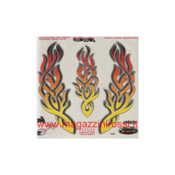 Set medio adesivi 4R Fiamme 3 per casco..