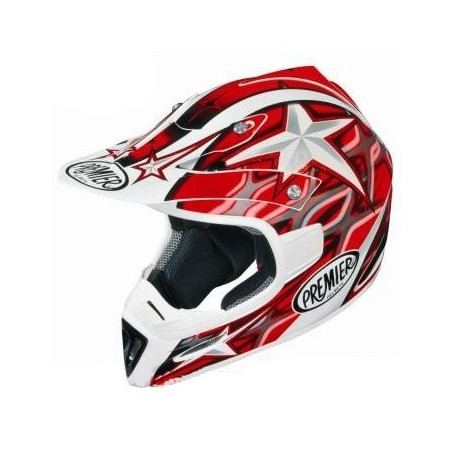 Casco Premier Enduro Predator FX208 rosso e bianco