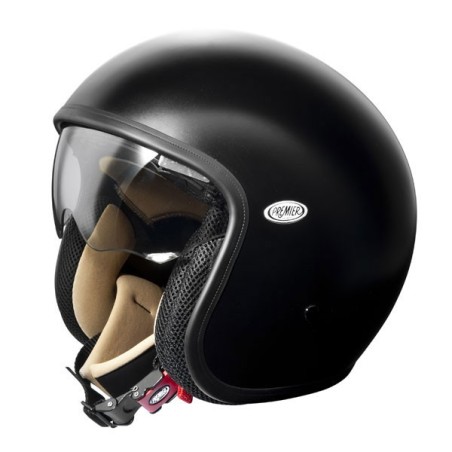 Casco Premier Jet Vintage monocolore nero opaco