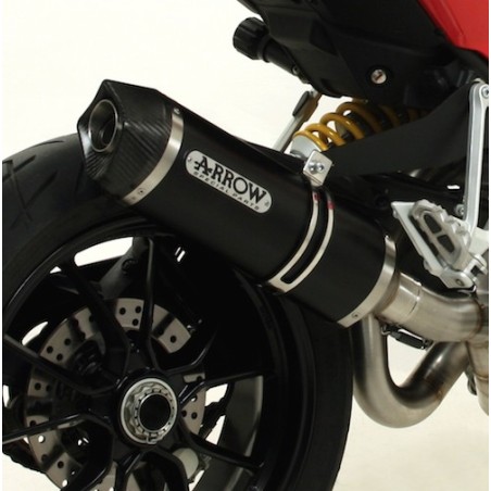 Terminale con raccordi Arrow Street Thunder Alluminium Dark per Ducati Multistrada 1200