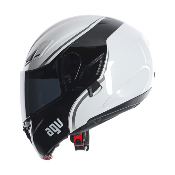 Casco modulare AGV Compact grafica Course bianco e canna di fucile