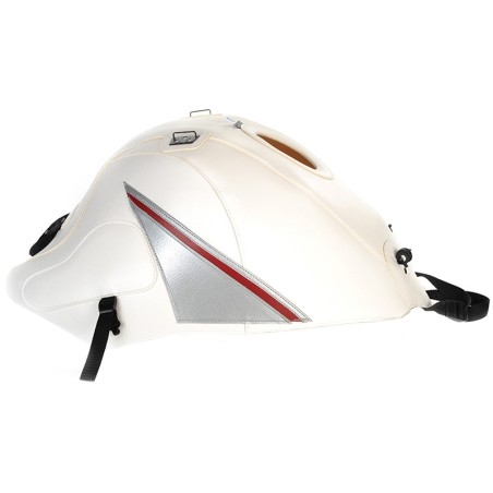 Copriserbatoio Bagster per Suzuki GSX 1300 R Hayabusa in similpelle bianco, argento e rosso