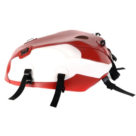 Copriserbatoio Bagster per Triumph Bonneville T100/SE in similpelle rosso e bianco