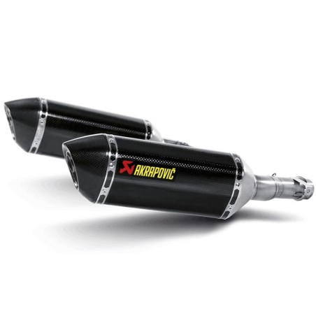 Coppia di marmitte Akrapovic Slip On Carbonio omologate per Kawasaki Z1000 e Z1000SX 10-13